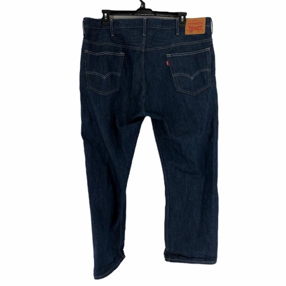 Levis Mens Blue Straight Denim Jeans Size 42X30 - Picture 5 of 8